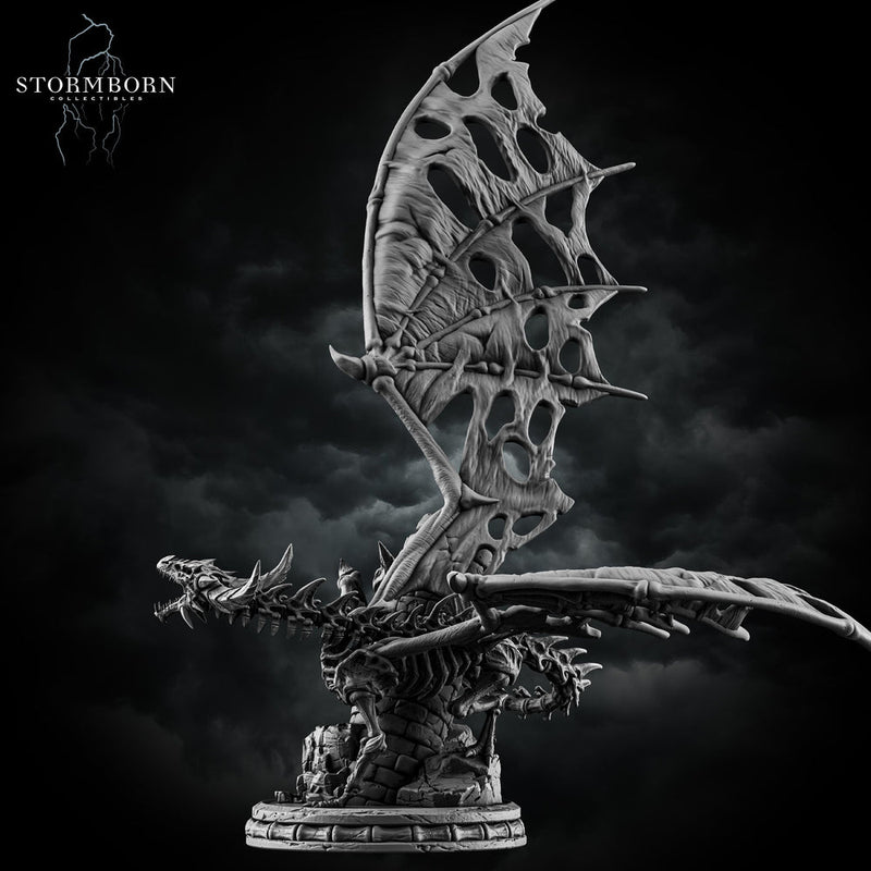 Skeletal Dragon Miniature | Undead Dragon Boss | Unpainted Monster - Only-Games