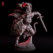 Dragonborn Knight Miniature | Sword and Shield Fighter | Resin RPG Figure - Only-Games