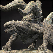 Gargantuan Monster Miniature | Horned Boss Beast | Resin RPG Figure - Only-Games