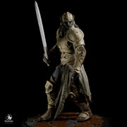 Dark Elf Fighter Miniature | Sword Warrior | Unpainted Resin 28mm 32mm 54mm 75mm 100mm - Only-Games