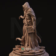 Undead Sorcerer Miniature | Hooded Lich | 5 Sizes Unpainted Resin Figure - Only-Games