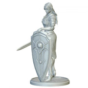 Female Holy Knight Miniature | Sword and Shield Paladin | Resin 28mm 32mm 54mm 75mm 100mm - Only-Games