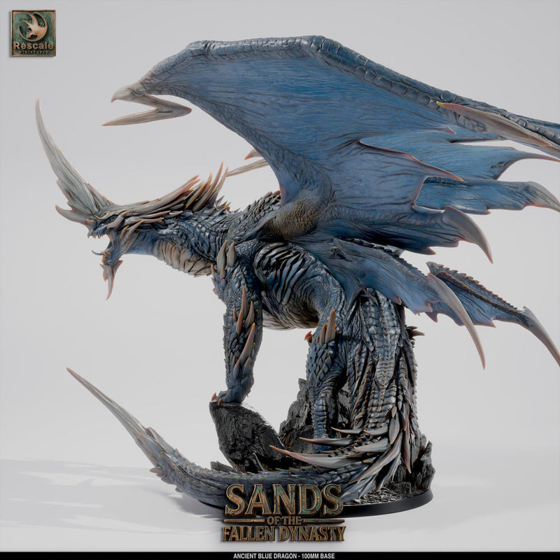 Ancient Blue Dragon Miniature | Gargantuan Resin DND 5e Boss Monster - Only-Games