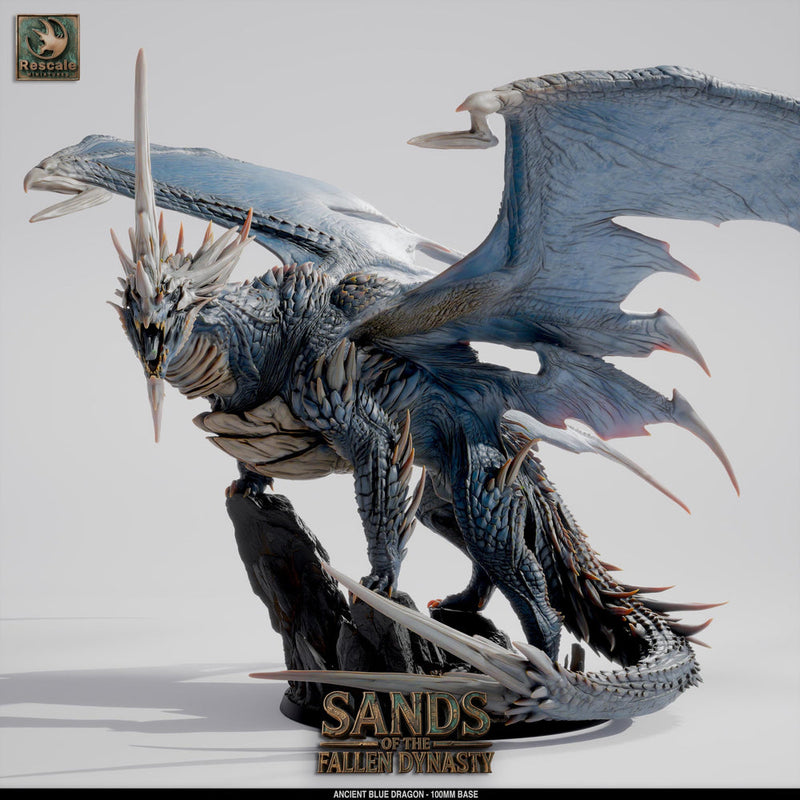 Ancient Blue Dragon Miniature | Gargantuan Resin DND 5e Boss Monster - Only-Games