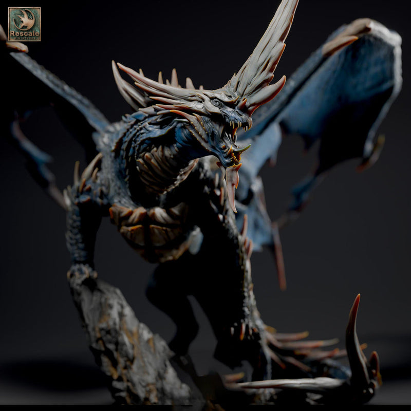 Ancient Blue Dragon Miniature | Gargantuan Resin DND 5e Boss Monster - Only-Games
