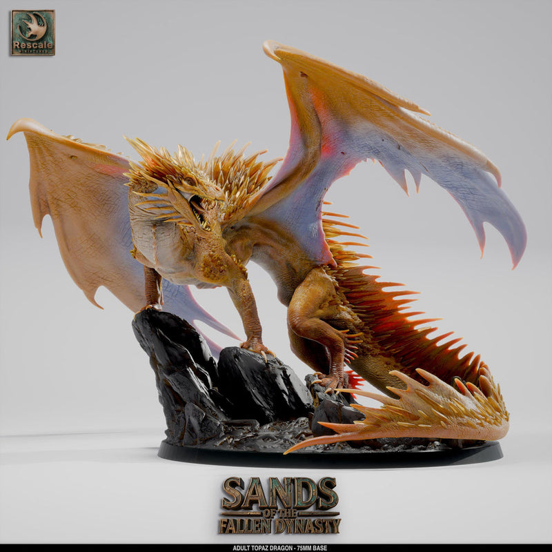 Adult Topaz Dragon Miniature | Gem Dragon Boss | 28mm to Gargantuan - Only-Games