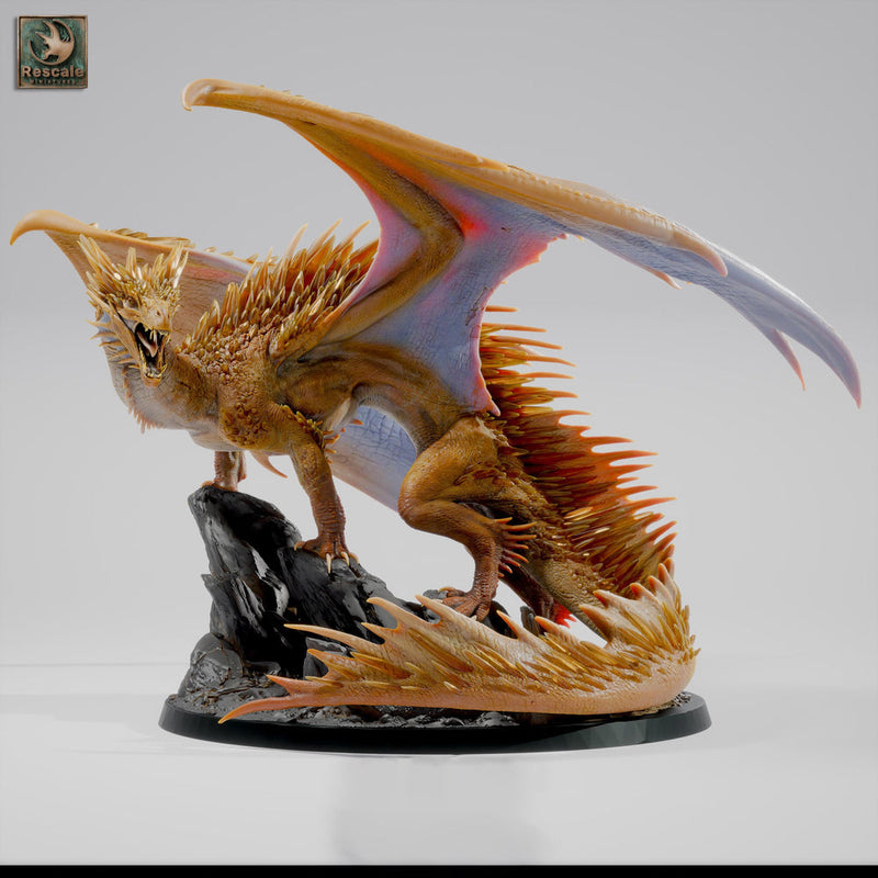 Adult Topaz Dragon Miniature | Gem Dragon Boss | 28mm to Gargantuan - Only-Games