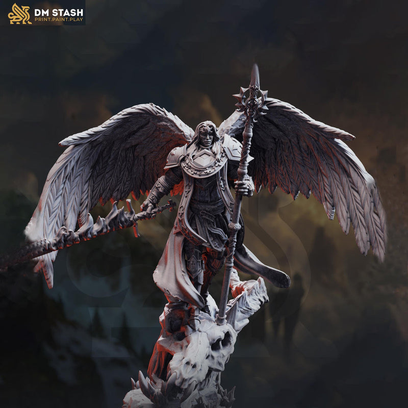 Winged Angel Paladin Miniature | Celestial Warrior | Resin 28mm 32mm 54mm 75mm 100mm - Only-Games