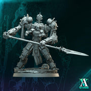 Sci-Fi Mech Knight Miniature | Spear War Suit | Unpainted Resin 32mm 40mm 50mm 65mm 80mm - Only-Games