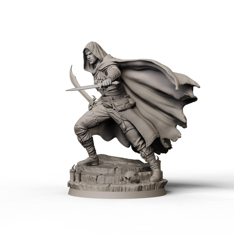 Male Rogue with Scimitar and Dagger, PaintedOrNot Original Design Unpainted Mini | 5 Sizes /Scales - Only-Games