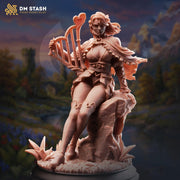 Female Bard Miniature with Harp | Fantasy Rpg Bard PC NPC | DnD UNPAINTED Resin - Only-Games