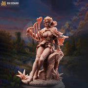 Female Bard Miniature with Harp | Fantasy Rpg Bard PC NPC | DnD UNPAINTED Resin - Only-Games