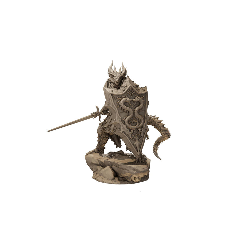 Dragonborn Paladin Miniature, Sword & Shield | PaintedOrNot Original Unpainted Mini - Only-Games
