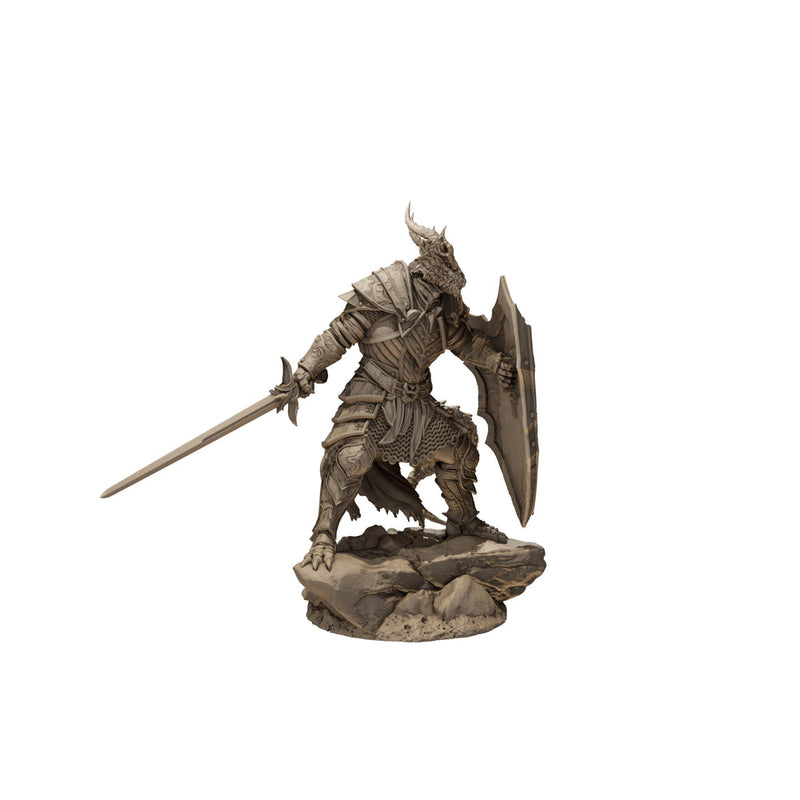 Dragonborn Paladin Miniature, Sword & Shield | PaintedOrNot Original Unpainted Mini - Only-Games