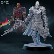 Dark Paladin Miniature with Flaming Sword | Fallen Knight PC NPC | DnD UNPAINTED Resin - Only-Games