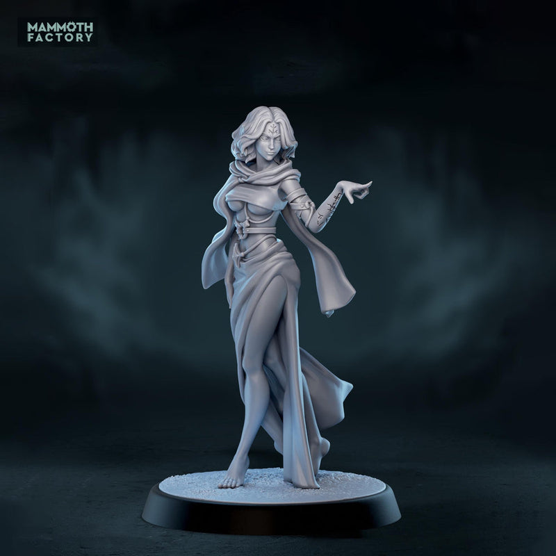 Female Sorceress Miniature Arcane Mage | Spellcaster PC NPC | DnD UNPAINTED Resin - Only-Games