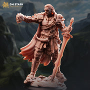 Human Fighter Miniature with Greatsword | Dark Knight PC NPC | DnD UNPAINTED Resin - Only-Games