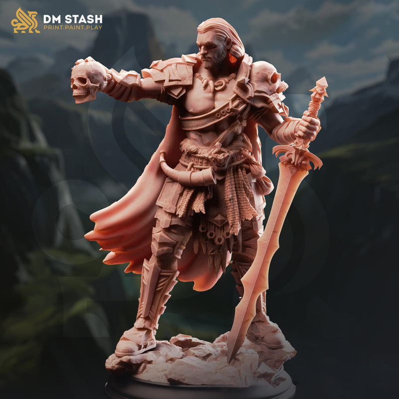 Human Fighter Miniature with Greatsword | Dark Knight PC NPC | DnD UNPAINTED Resin - Only-Games