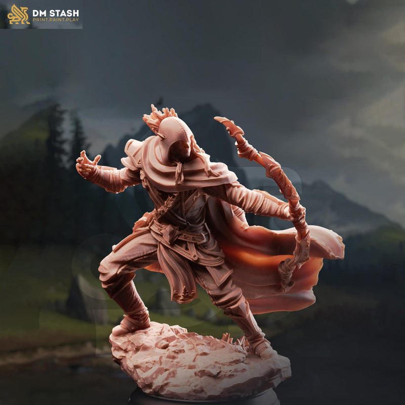 Elf Ranger Archer Miniature | Bow Sharpshooter PC NPC | DnD UNPAINTED Resin - Only-Games