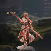 Female Elf Polearm Master Miniature | Spear Fighter PC NPC | DnD Pathfinder UNPAINTED Resin - Only-Games