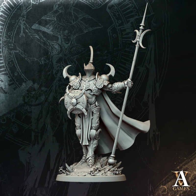 Spear Paladin Miniature | Shield Knight Fighter | UNPAINTED Resin - Only-Games