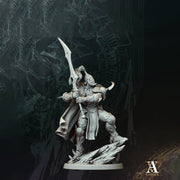 Greatsword Knight Miniature | Armored Fighter Warrior | UNPAINTED Resin - Only-Games