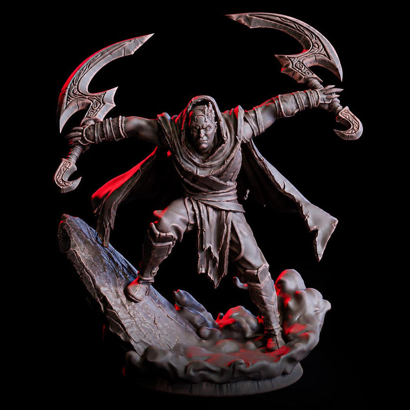 Human Rogue Assassin Miniature | Dual Scythe Soulblade PC NPC | UNPAINTED Resin - Only-Games
