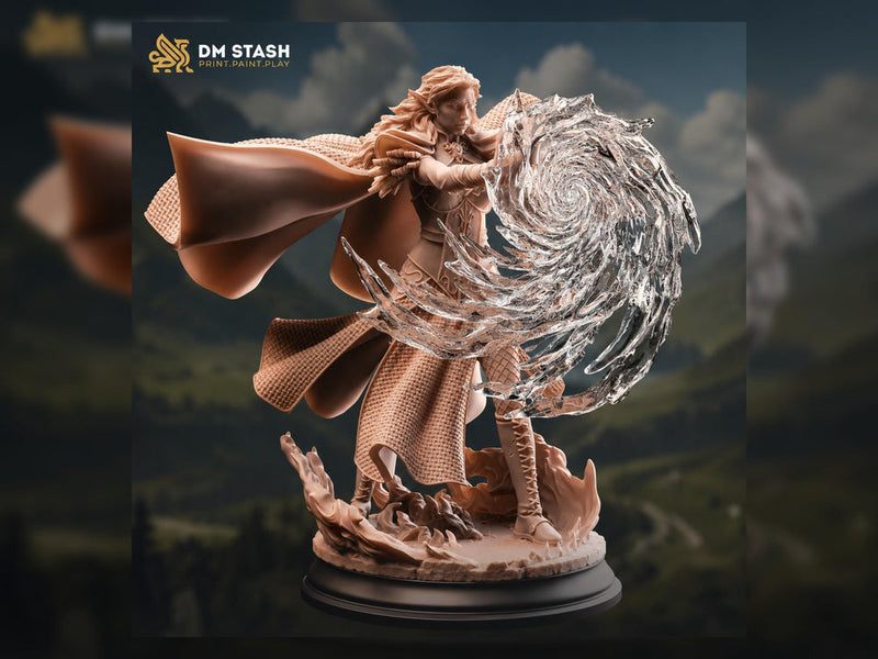 Female Sorcerer Miniature | Wizard Mage PC NPC | UNPAINTED Resin - Only-Games