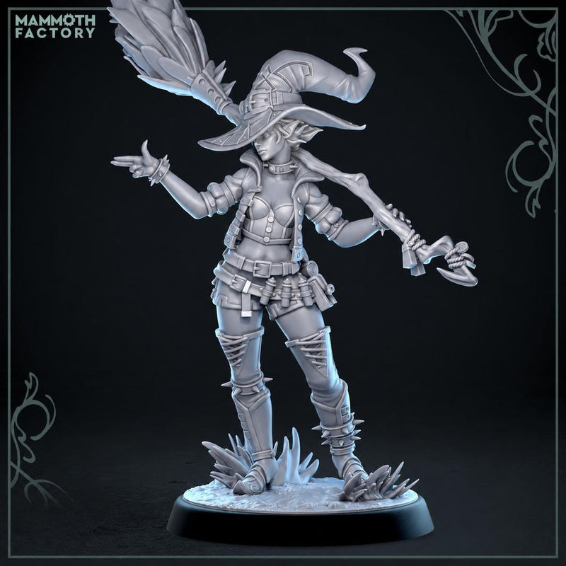 Female Elf Witch Miniature | Wizard Mage PC NPC | UNPAINTED Resin - Only-Games