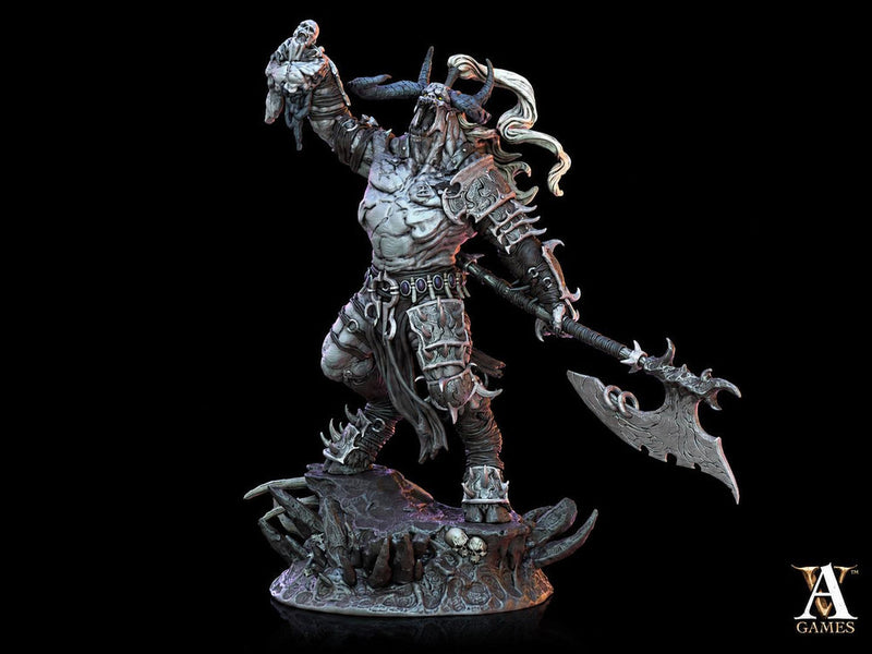 Horned Demon Lord Miniature | Fiend Boss Monster | UNPAINTED Resin - Only-Games