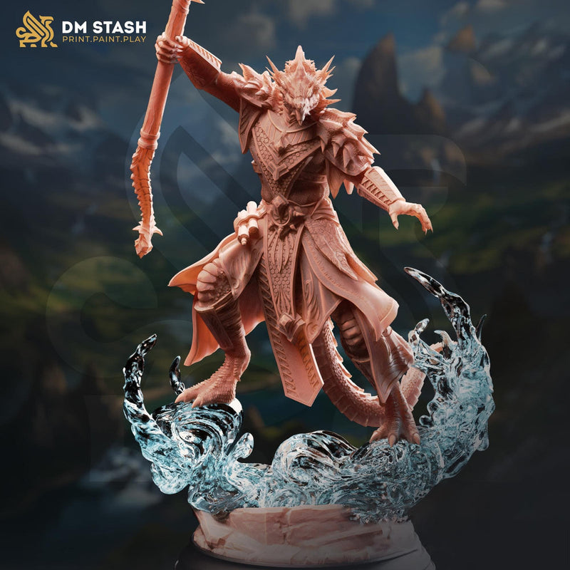 Dragonborn Storm Sorcerer Miniature | Draconic Caster PC NPC | DnD UNPAINTED Resin - Only-Games