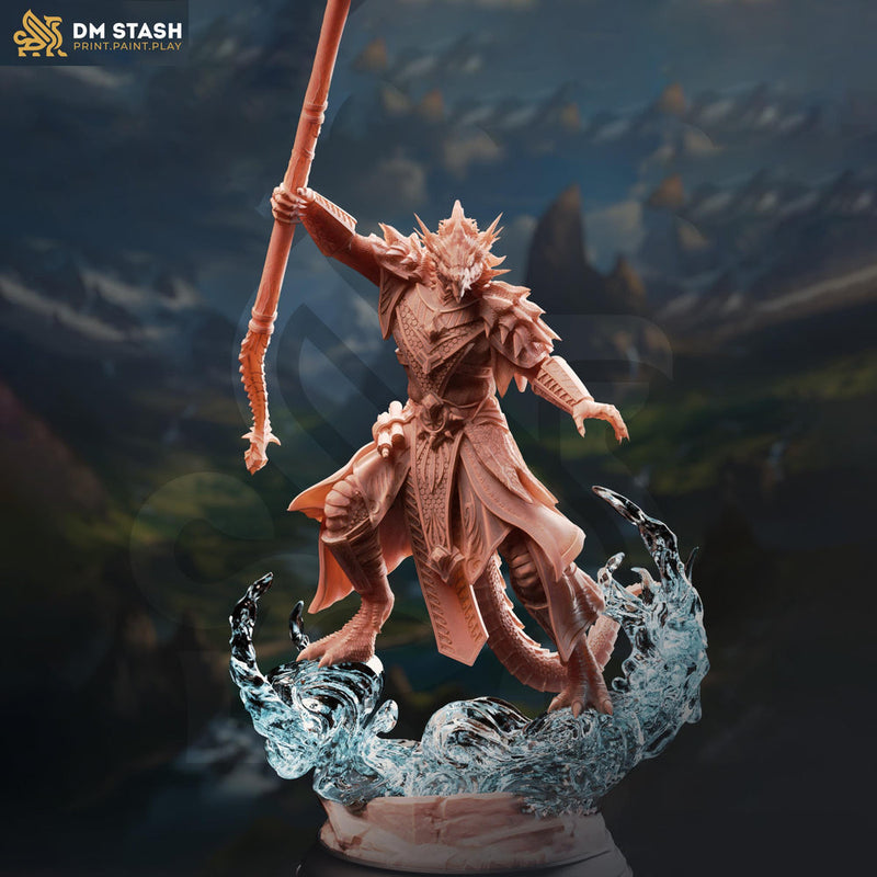 Dragonborn Storm Sorcerer Miniature | Draconic Caster PC NPC | DnD UNPAINTED Resin - Only-Games