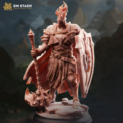 Fire Paladin Miniature with Shield | Holy Knight PC NPC | DnD UNPAINTED Resin - Only-Games