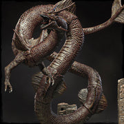Serpentine Dragon Miniature | Eastern Sea Dragon Boss | DnD Pathfinder UNPAINTED - Only-Games