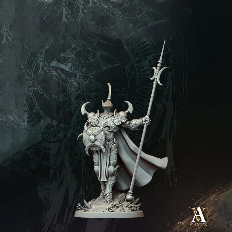Spear Paladin Miniature | Shield Knight Fighter | UNPAINTED Resin - Only-Games