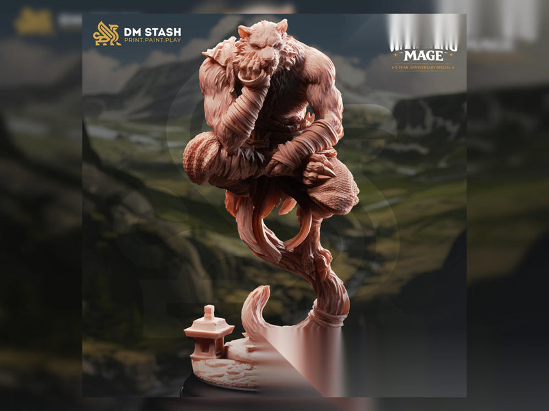 Tabaxi Monk Miniature | Catfolk Wanderer PC NPC | UNPAINTED Resin - Only-Games