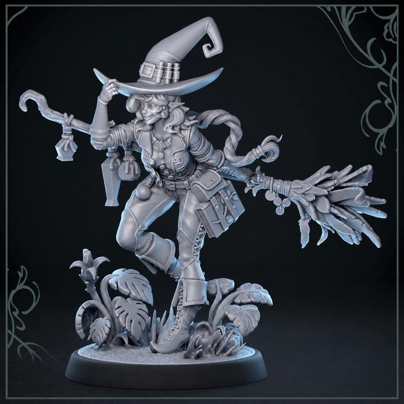 Female Elf Witch Miniature | Wizard Mage PC NPC | UNPAINTED Resin - Only-Games