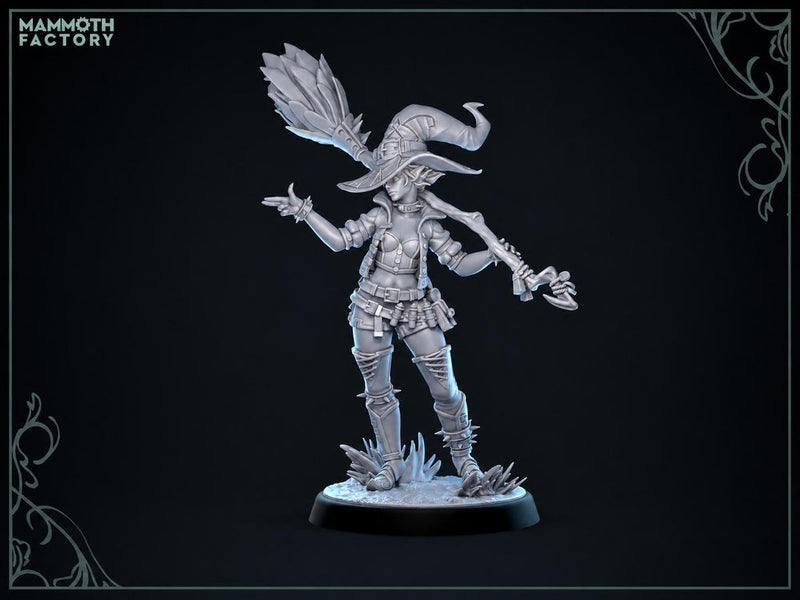 Female Elf Witch Miniature | Wizard Mage PC NPC | UNPAINTED Resin - Only-Games