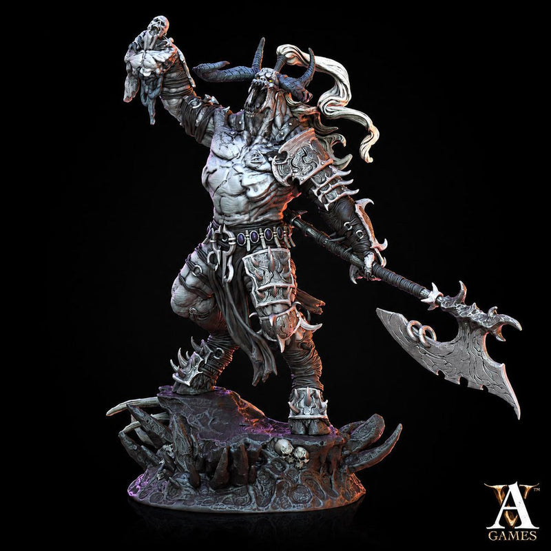 Horned Demon Lord Miniature | Fiend Boss Monster | UNPAINTED Resin - Only-Games