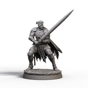 Human Fighter Unpainted Miniature, Aldric Greatsword Fighter, PaintedOrNot Original Resin Mini for DnD 5E - Only-Games