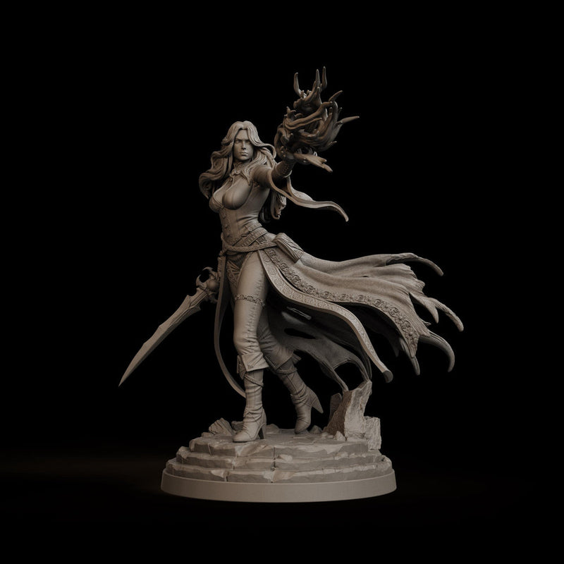 Female Warlock Unpainted Miniature, Malyra Eldritch Warlock, PaintedOrNot Original Resin Mini for DnD 5E - Only-Games