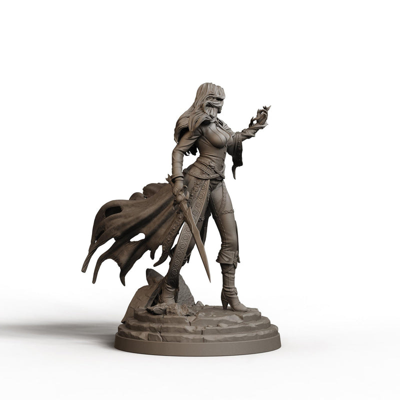 Female Warlock Unpainted Miniature, Malyra Pactblade Warlock, PaintedOrNot Original Resin Mini for DnD 5E - Only-Games