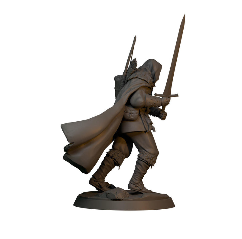 Human Ranger Unpainted Miniature, Torvin Sword Pose, PaintedOrNot Original Resin Mini for DnD 5E - Only-Games