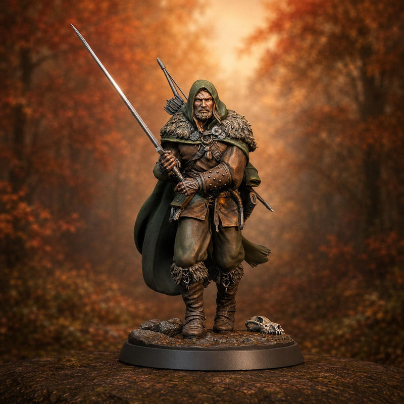 Human Ranger Unpainted Miniature, Torvin Sword Pose, PaintedOrNot Original Resin Mini for DnD 5E - Only-Games