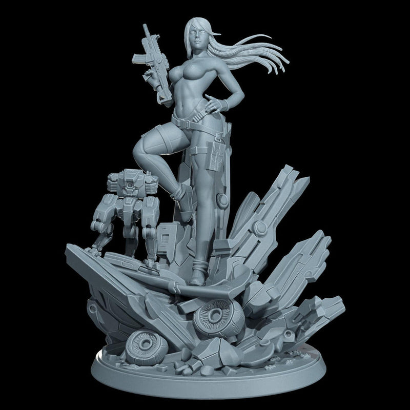 Cyber Stealth Operative Female Unpainted Mini Sci-Fi Starfinder Topless Nude NSFW - Only-Games