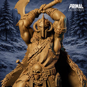 Barbarian Knight Miniature | Doom Herald Axe Warrior | UNPAINTED Resin DnD Pathfinder - Only-Games