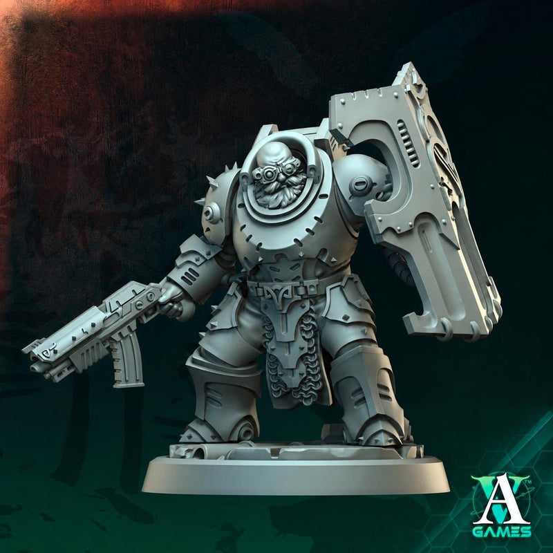 Sci-Fi Soldier Miniature | Shield Gunner Warrior | UNPAINTED Resin RPG Wargame - Only-Games