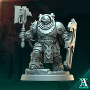 Sci-Fi Warrior Miniature | Shield Axe Soldier | UNPAINTED Resin RPG Wargame - Only-Games