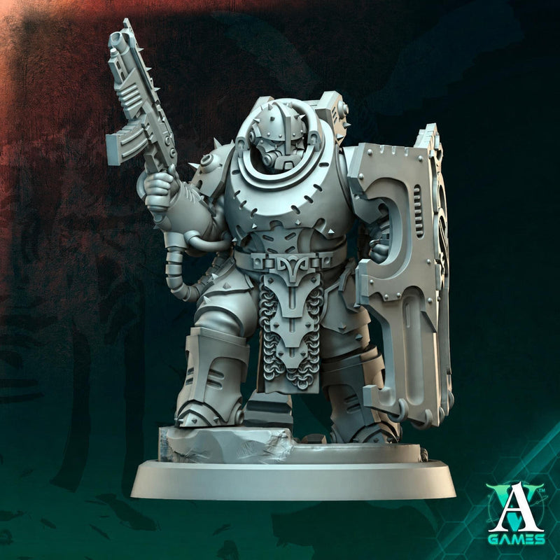 Sci-Fi Soldier Miniature | Shield Rifle Warrior | UNPAINTED Resin RPG Wargame - Only-Games