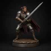 Human Fighter Unpainted Miniature, Aldric Greatsword Fighter, PaintedOrNot Original Resin Mini for DnD 5E - Only-Games